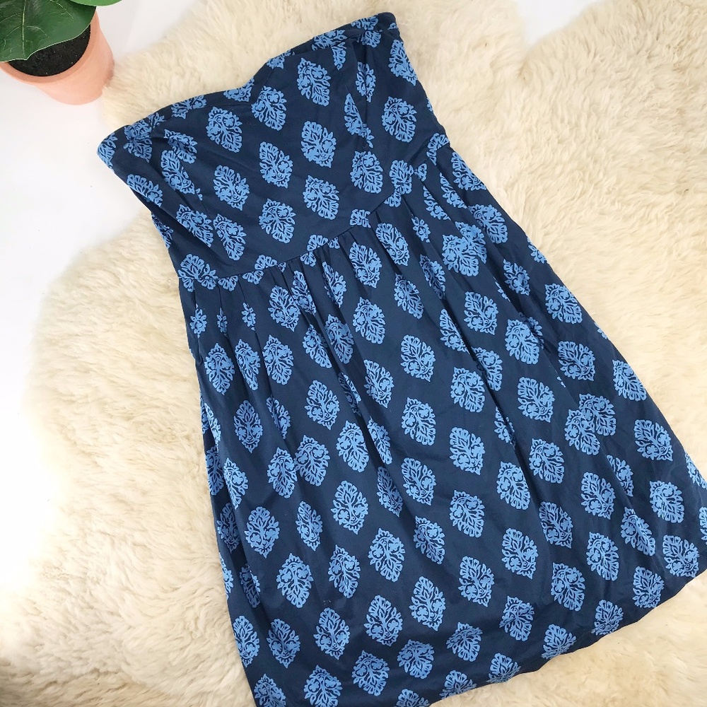Old Navy Womens 10 Blue Strapless Sweetheart Dress